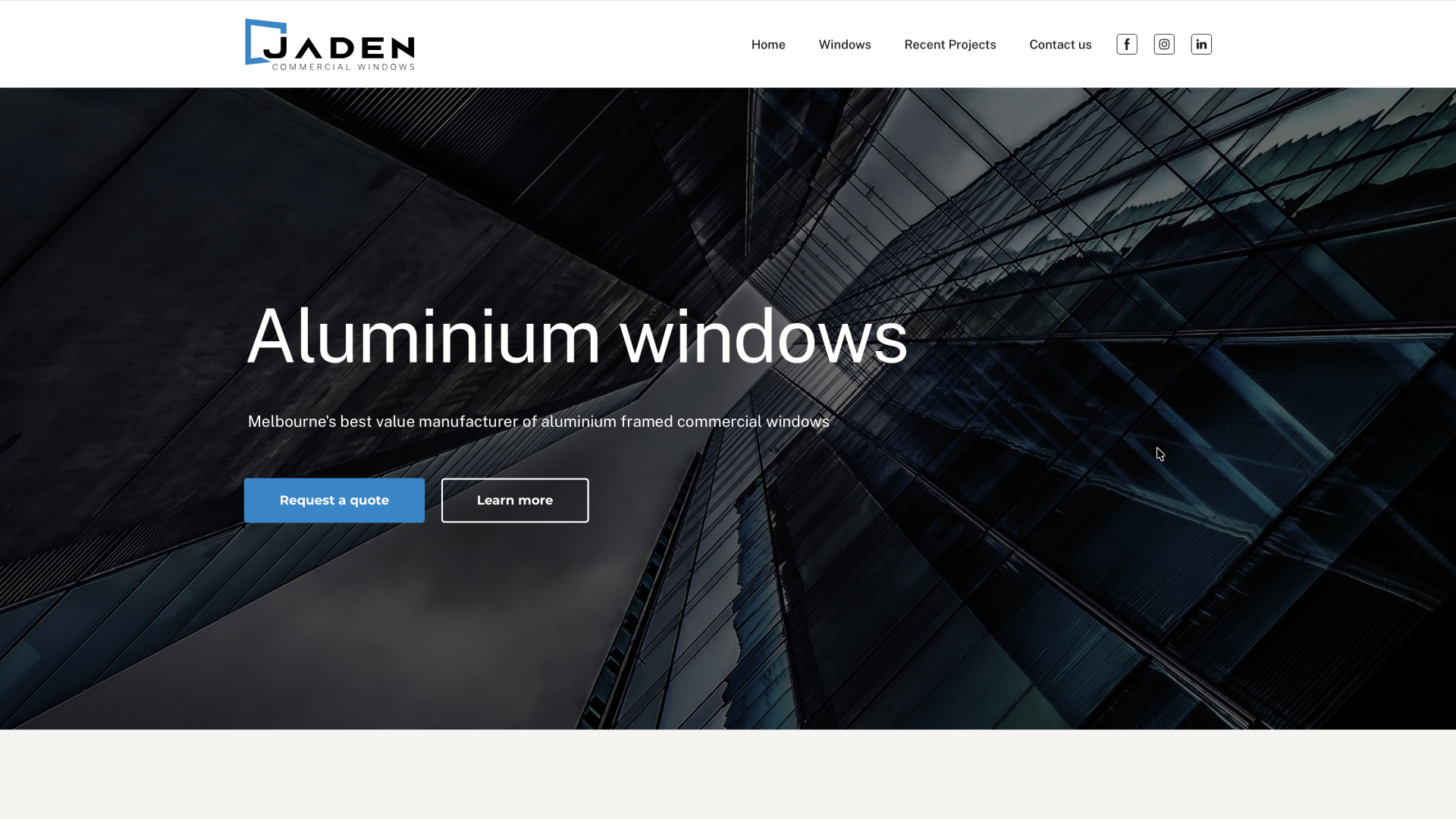 Jaden UI/UX case study homepage visual